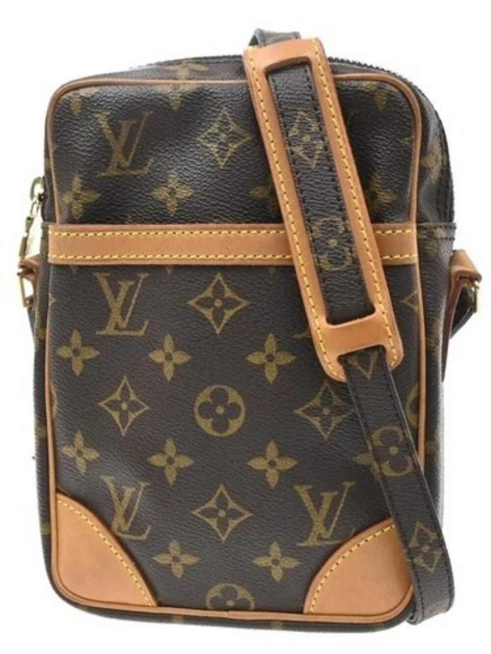 LOUIS VUITTON Danube Shoulder Bag Monogram Leather Brown France M45266 89KD368